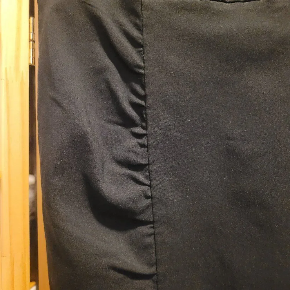 Stoosh Womens/Juniors Black Ruched Seams Stretch Straight Skirt Sz 13